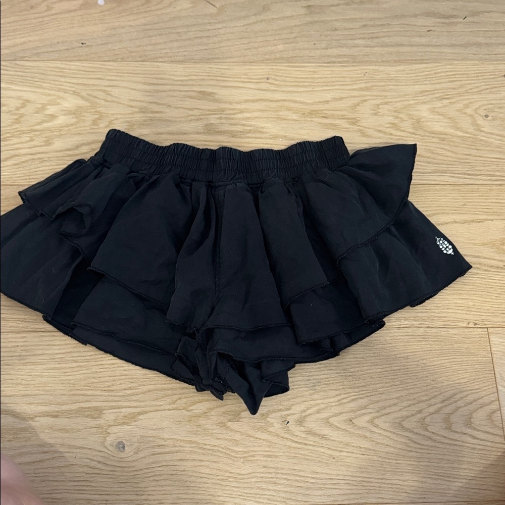 FP Movement by Free People Black Ruffle Skort